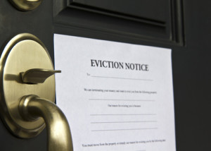 Eviction Notice Letter on Front  Door