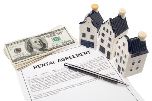 House with rental agreement and cash