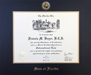 certificat, certifié spécialiste Droit International, avocat certifié par le barreau